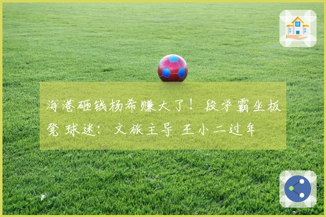 海港砸钱杨希赚大了！段学霸坐板凳 球迷：文旅主导 王小二过年